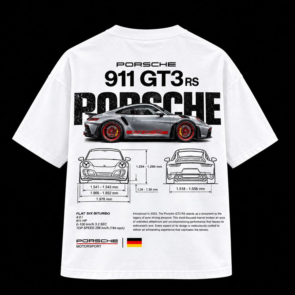 Porsche 911 GT3 RS Graphic Oversized T-Shirt