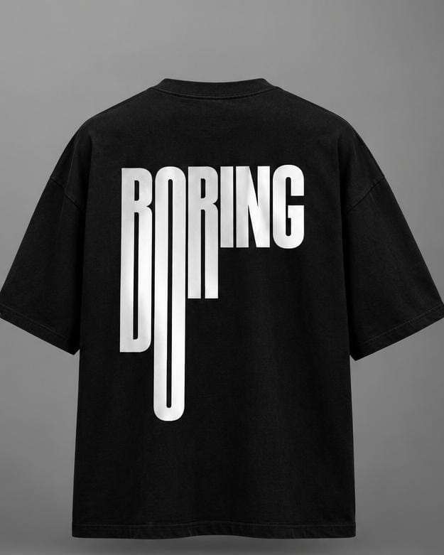 Boring Typography Oversized T-Shirt