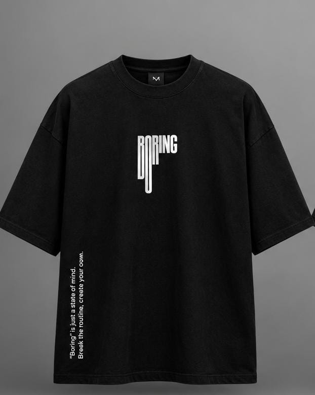 Boring Typography Oversized T-Shirt