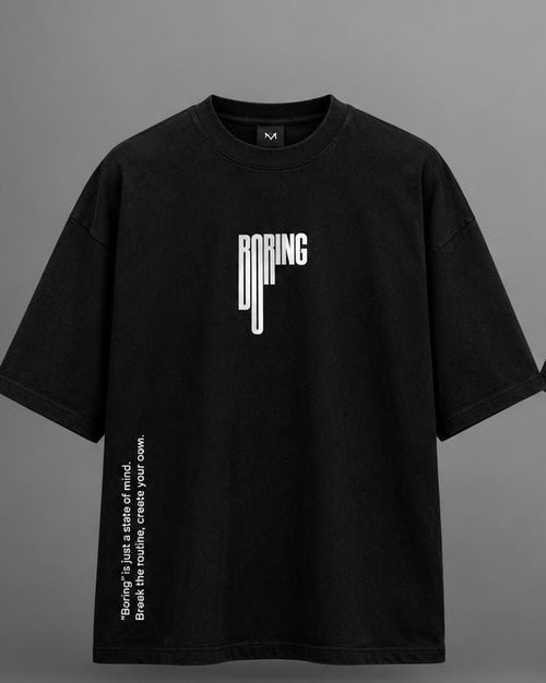 Boring Typography Oversized T-Shirt